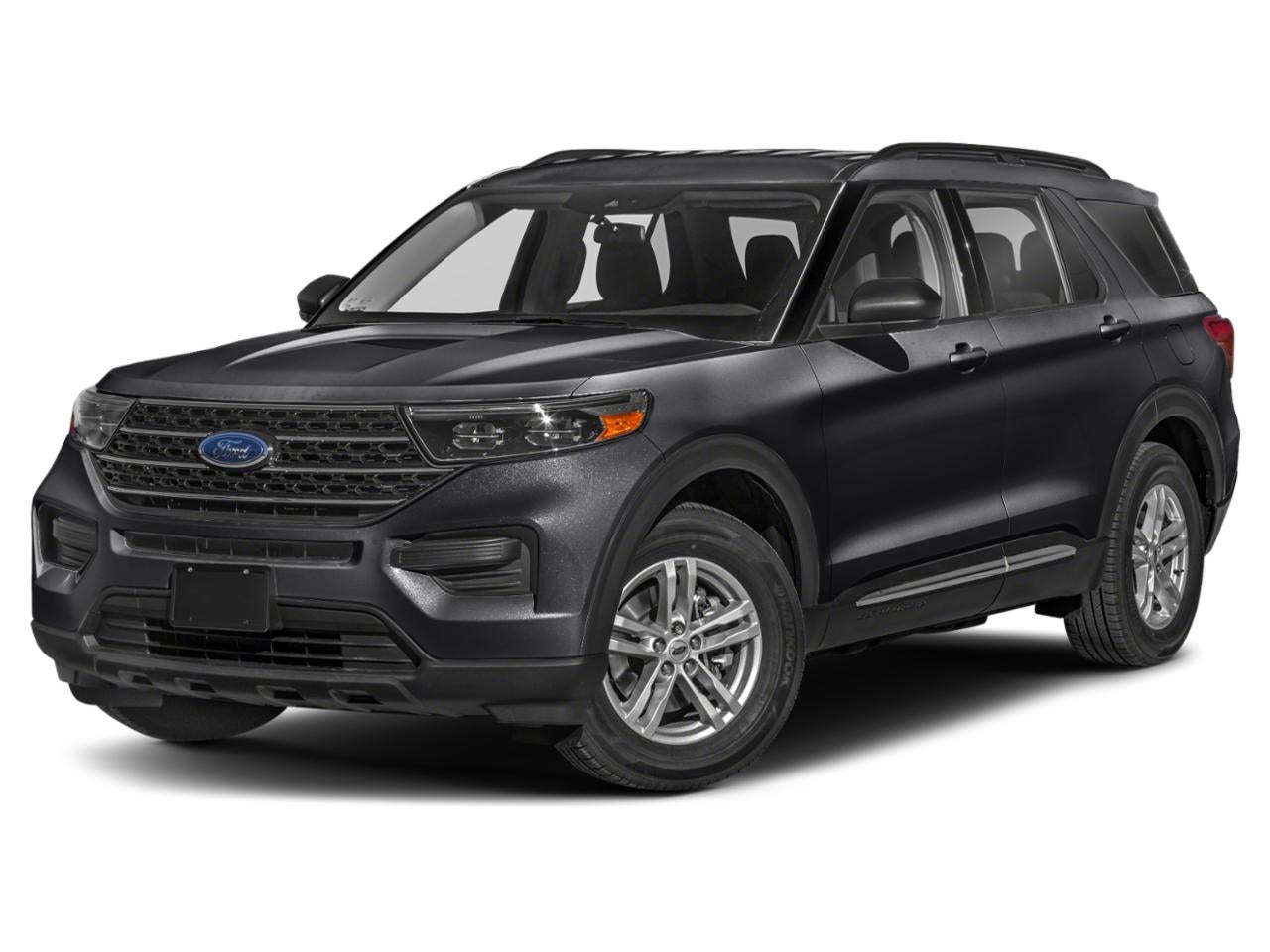 2023 Ford Explorer XLT in Black — front three-quarter view