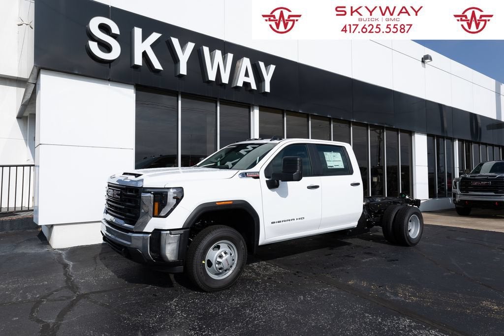 2026 GMC Sierra 3500 HD Chassis Cab Pro in Summit White — front three-quarter view
