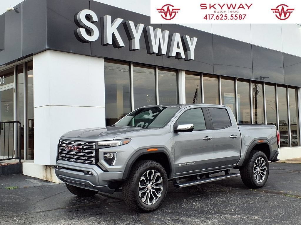 2026 GMC Canyon Denali in Sterling Metallic — front three-quarter view