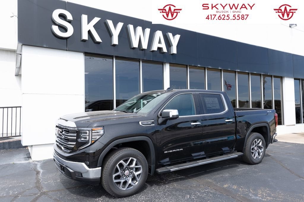 2026 GMC Sierra 1500 SLT in Onyx Black — front three-quarter view