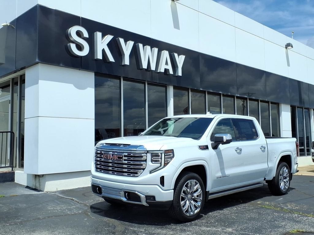 2026 GMC Sierra 1500 Denali in Glacier White Tricoat — front three-quarter view
