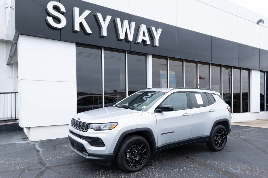2026 Jeep Compass Latitude in Silver — front three-quarter view