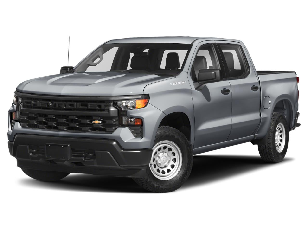 2024 Chevrolet Silverado 1500 Custom in Sterling Gray Metallic — front three-quarter view