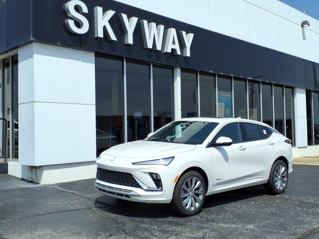 2026 Buick Envista Avenir in White Frost Tricoat — front three-quarter view