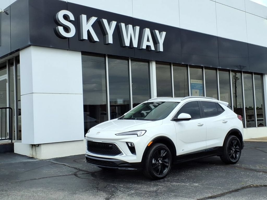 2026 Buick Encore GX Sport Touring in Summit White — front three-quarter view