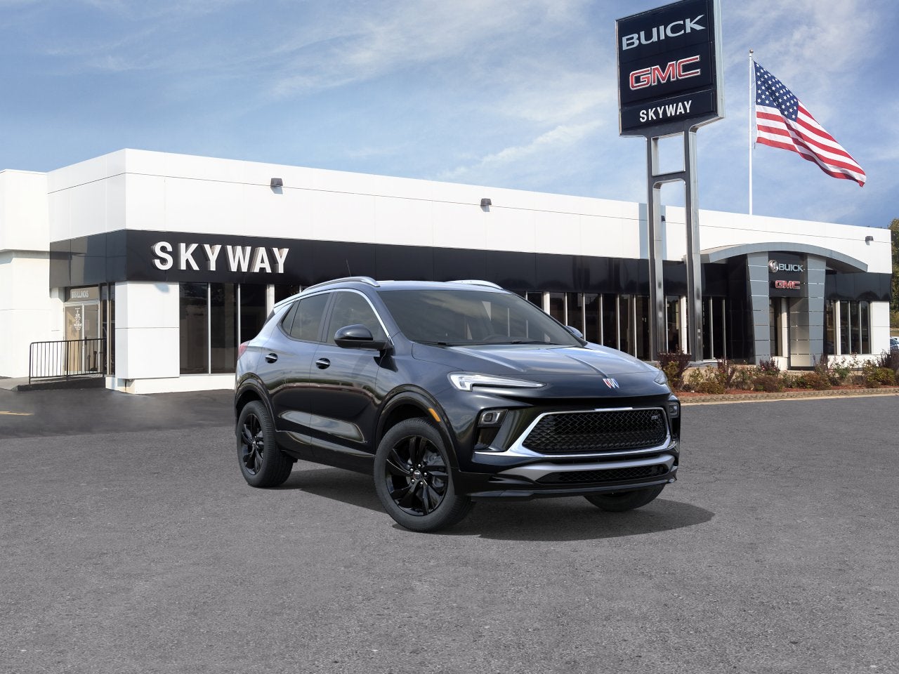 2026 Buick Encore GX Sport Touring in Ebony Twilight Metallic — front three-quarter view