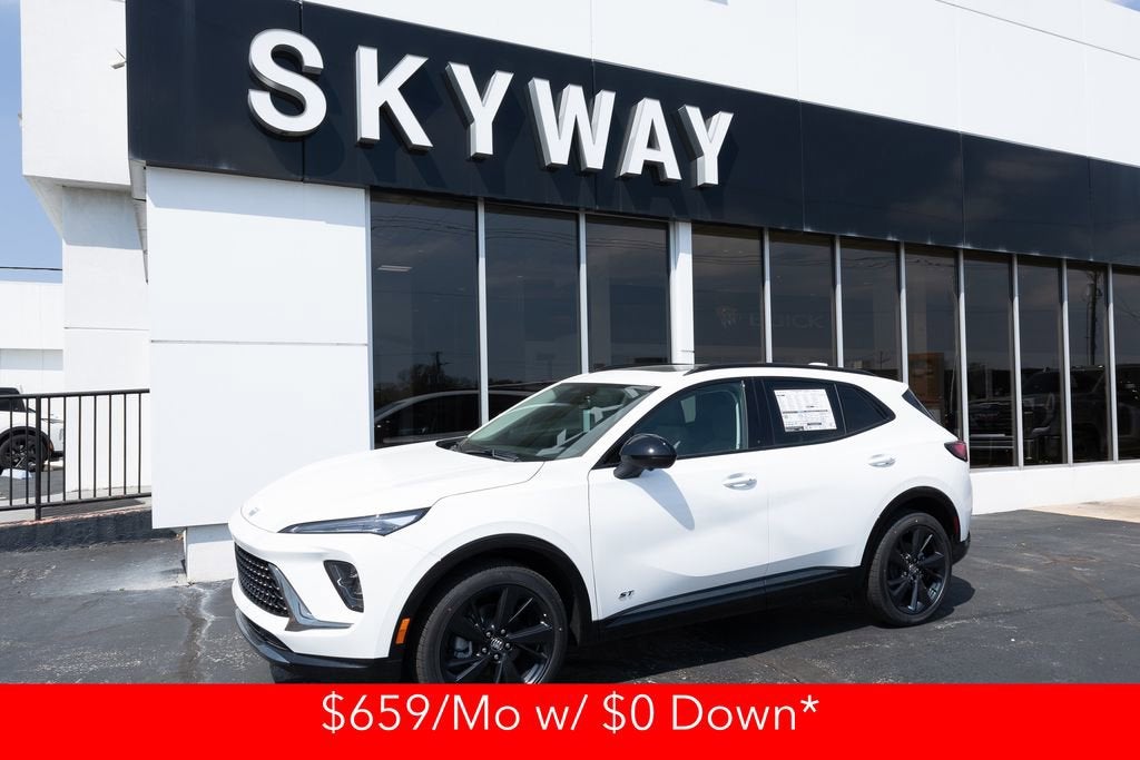 2026 Buick Envision Sport Touring in Summit White — front three-quarter view